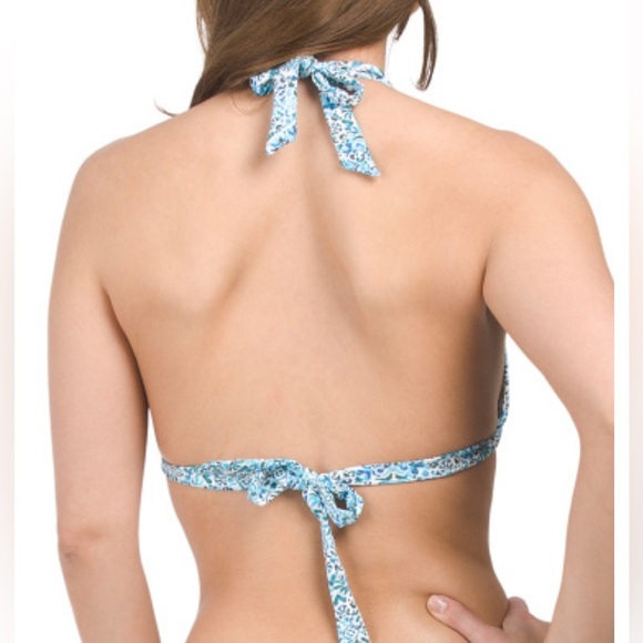 Helen Jon Soft Tie Halter Bikini Top Size L - Picture 2 of 3